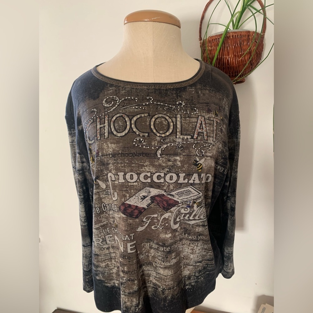 Cactus Y2K Chocolat Embellished Shirt L - Picture 7 of 13